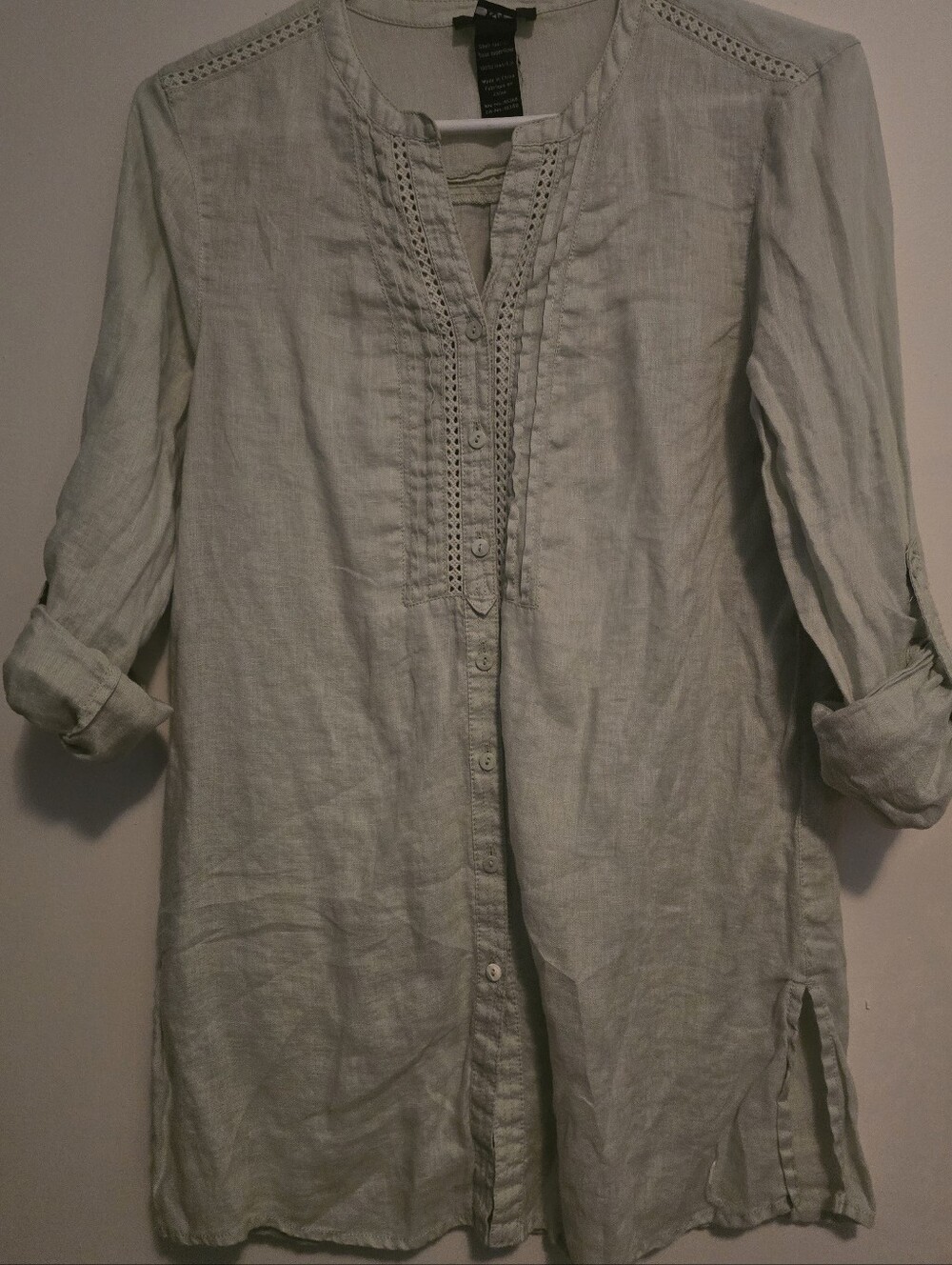 Olsen Womens linen embroidered tunic blouse.